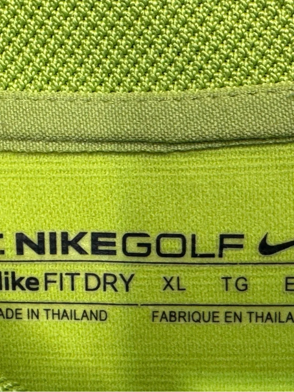 Nike Men’s XL Lime Green Striped Polo - 26” P2P - 32” Length